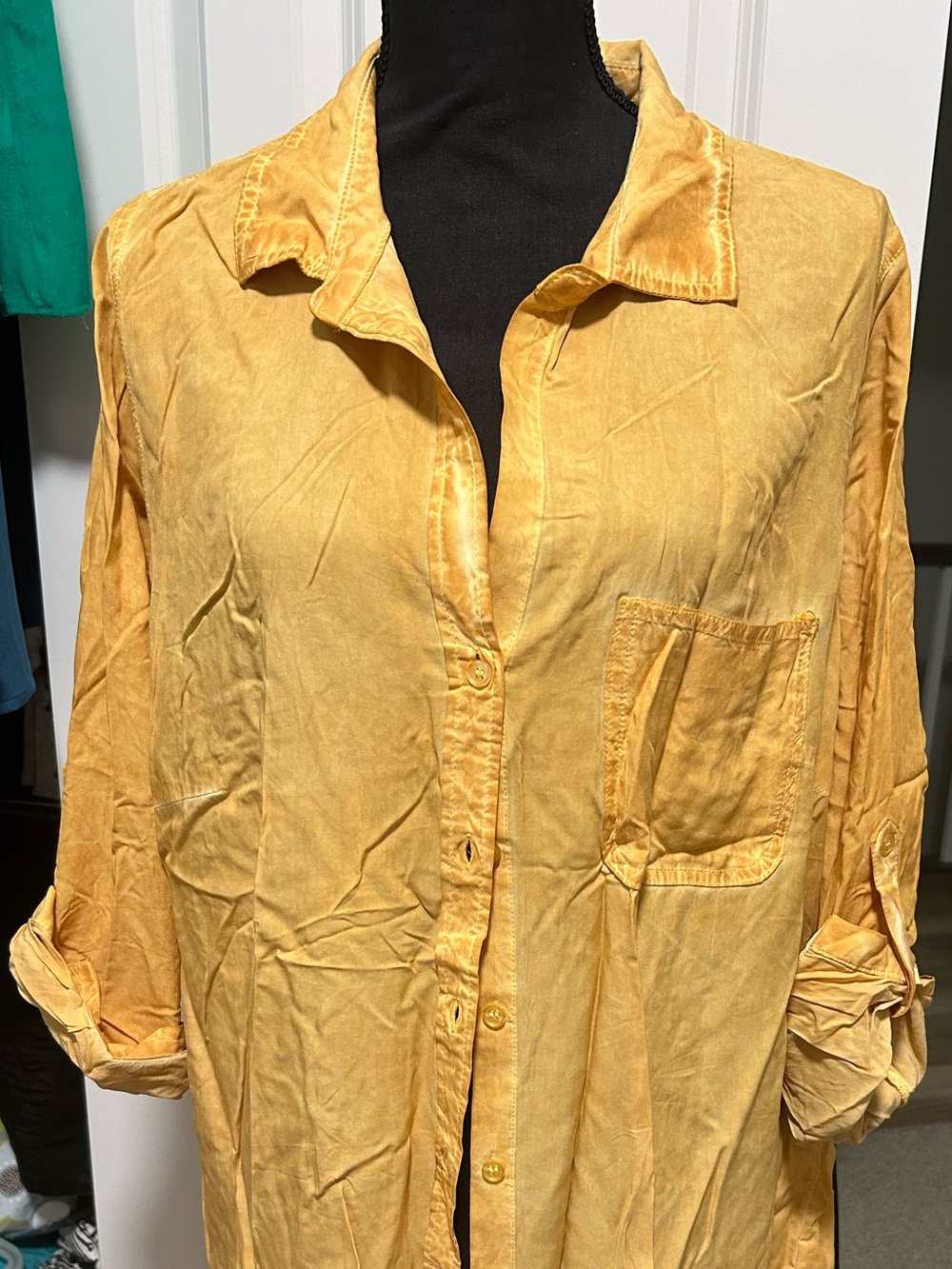 Summer Yellow Button-Front Blouse NWT